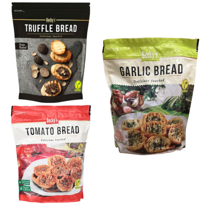 Becky’s Gourmet Toasted Bread Gift Set – Truffle, Garlic & Tomato