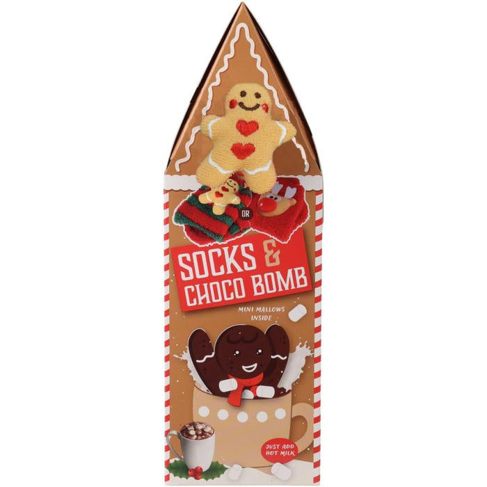 Hot Chocolate Bomb Christmas Gift Set – Chocolate Bomb, Marshmallows & Cozy Socks