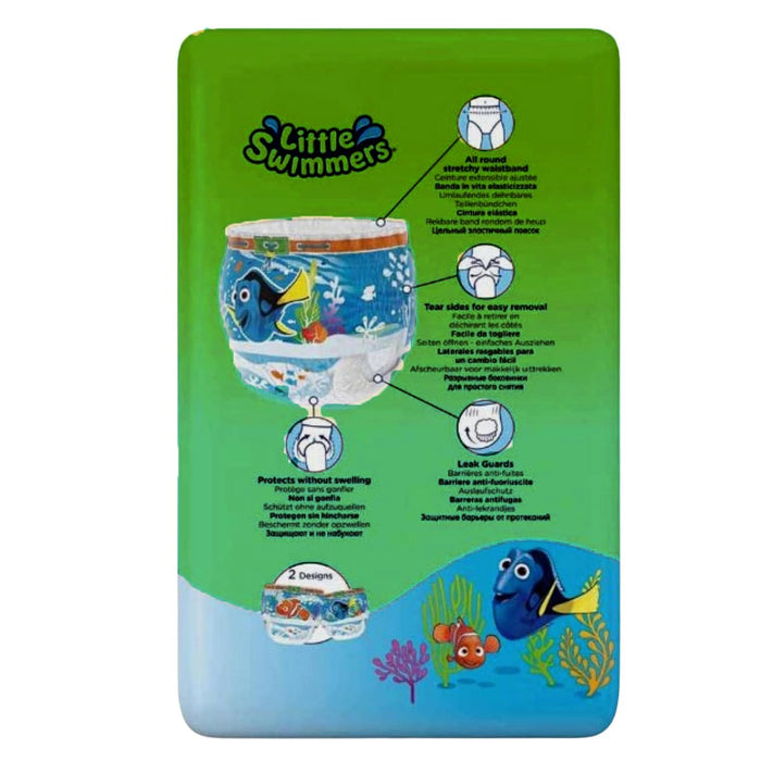 Little Swimmers Disposable Swim Nappies Size 3–4 (7–15kg) – Waterproof Baby Swimming Nappies with Nappy Bags (22 Pack)