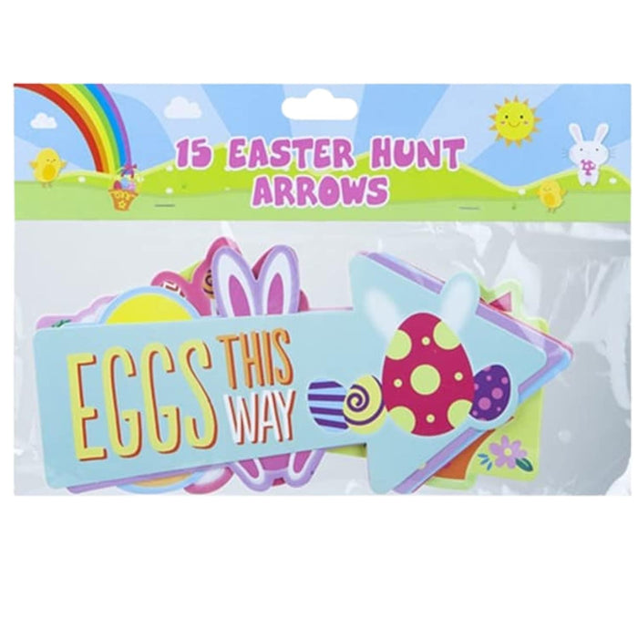 Easter Egg Hunt Direction Signs – 15 Colourful Bunny Arrow Markers