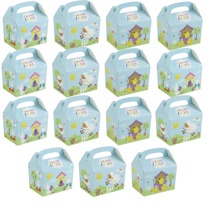 Easter Party Treat Boxes – Bunny & Chick Favour Boxes with Carry Handle