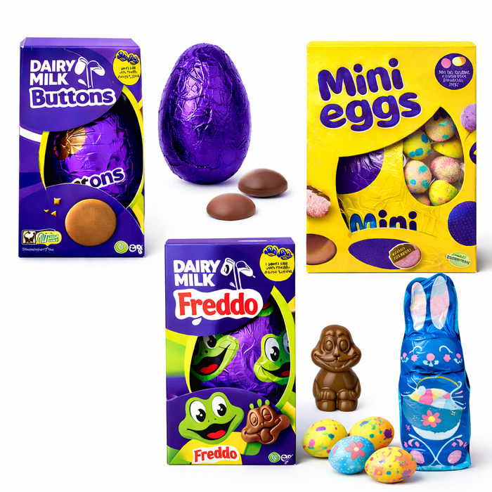 Cadbury Easter Favourites Gift Hamper – Mini Eggs, Freddo & Dairy Milk Buttons Eggs
